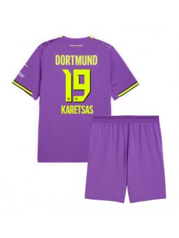 Otroški Nogometna dresi replika Borussia Dortmund Konstantinos Karetsas #19 Tretji 2026-27 Kratek rokav (+ hlače)